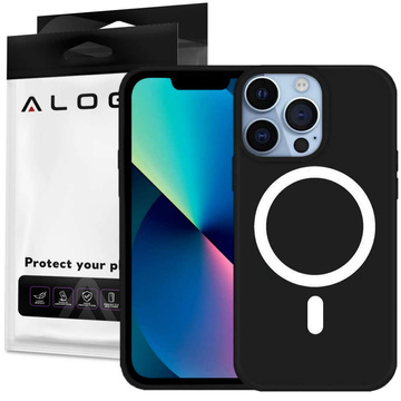 MagSafe Ultra Slim Mag Alogy Case für Apple iPhone 13 Pro Max Qi-Ladegeräte, schwarzes Glas