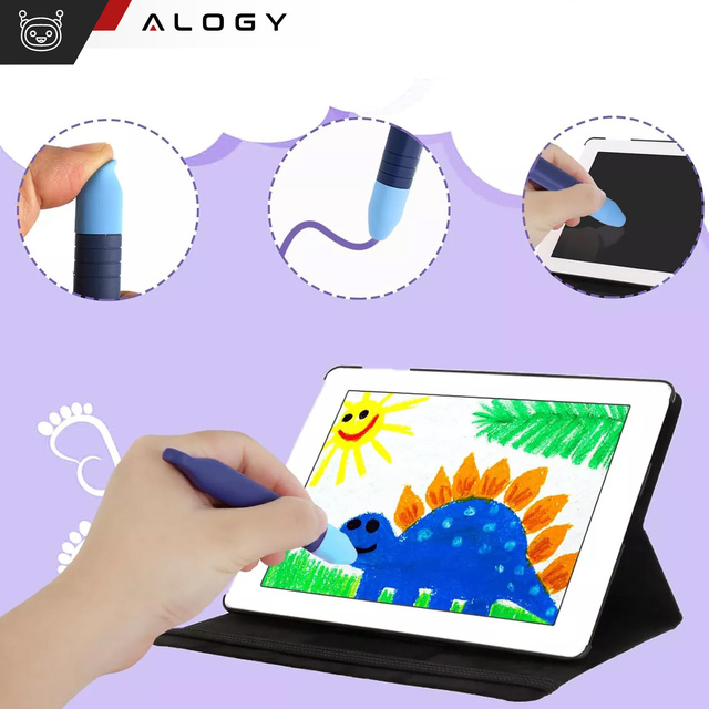 2x Dotykové kapacitné dotykové pero pre telefón Tablet Alogy Dotykové pero pre deti 10 cm Modré