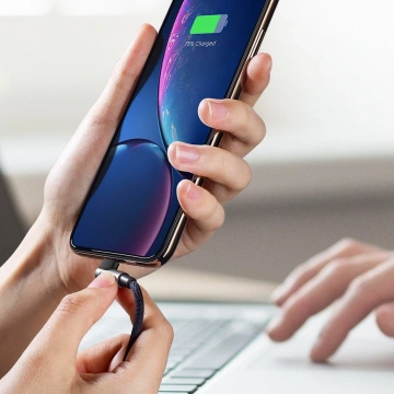 "UGREEN úhlový kabel USB - Lightning MFI 1m 2,4A černý (60521)"