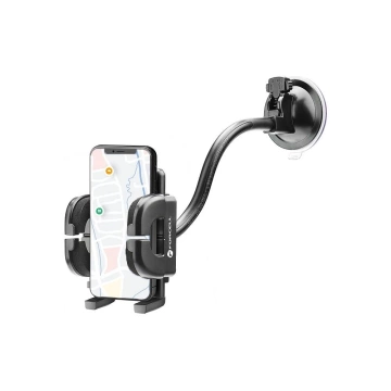 Uchwyt Samochodowy Forcell Regular 2w1 Kratka/Szyba Ramię 27 cm Czarny