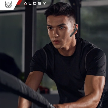 Alogy Earphone Bluetooth headset pre telefón, vodotesný IPX4, na hovory, čierny
