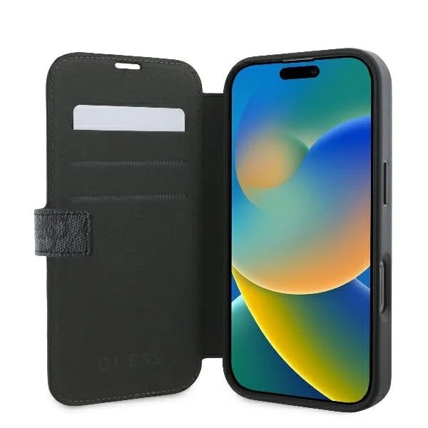 Guess GUBKP16X4GMGGR iPhone 16 Pro Max 6.9" černá/černá kniha 4G Metal Logo
