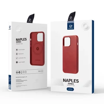Чохол Dux Ducis Naples для iPhone 13 Pro Max leather cover (сумісний з MagSafe) червоний