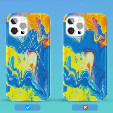 Кольоровий чохол Kingxbar Watercolor Series для iPhone 12 Pro Max жовто-блакитний