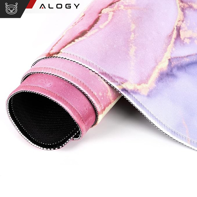 Desk pad for mouse keyboard Anti-slip gaming protective mat xxl 88x40 Alogy Marble Pink