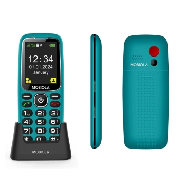 GSM telefón Mobiola MB4120 4G pre seniorov tyrkysový
