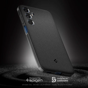 Puzdro pre Samsung Galaxy A35 5G Spigen Essential SandBlast Case zadný kryt matný čierny matný čierny