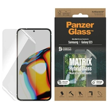 Hybridní sklo pro Samsung Galaxy S23 PanzerGlass Matrix Ultra-Wide Fit s polohovačem
