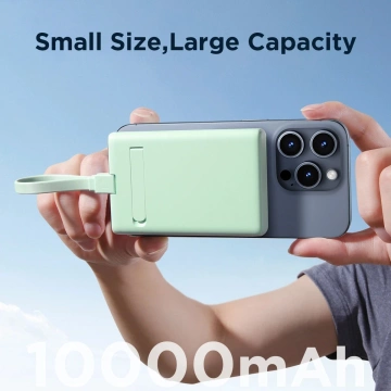 Зовнішній акумулятор Joyroom JR-PBM01 20W MagSafe 10000mAh з підставкою зеленого кольору