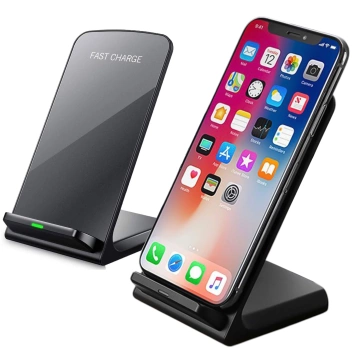 Indukčná bezdrôtová nabíjačka Alogy Qi Stand Charger pre stojanovú nabíjaciu stanicu telefónu 15W čierna