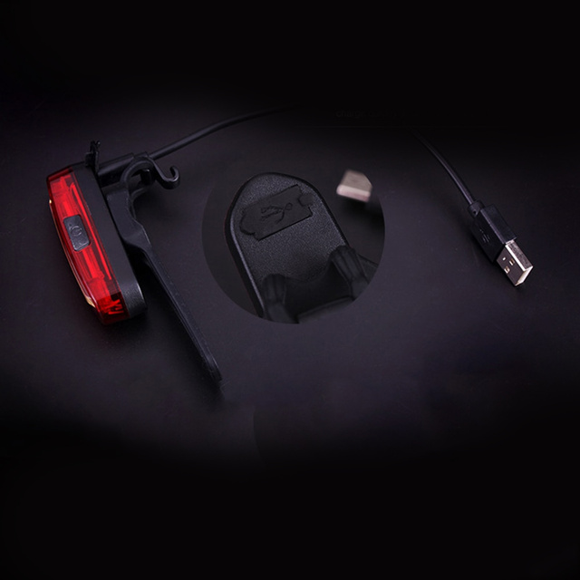 Silná zadní LED svítilna na kolo USB Alogy light voděodolné osvětlení na kolo Red