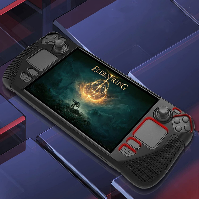 Броньований силіконовий захисний чохол PGTECH TPU Case для Steam Deck Black Glass Console