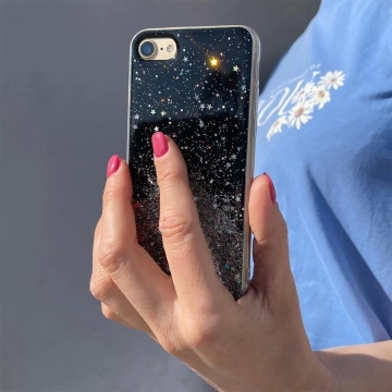 Star Glitter Case Cover pre iPhone 13 Pro Shiny Glitter Cover Black