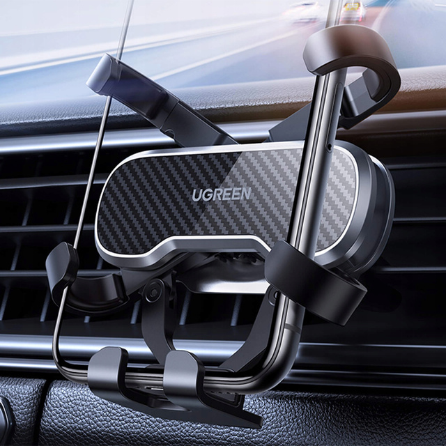 Gravitational car holder UGREEN LP228 for a checkered phone Black