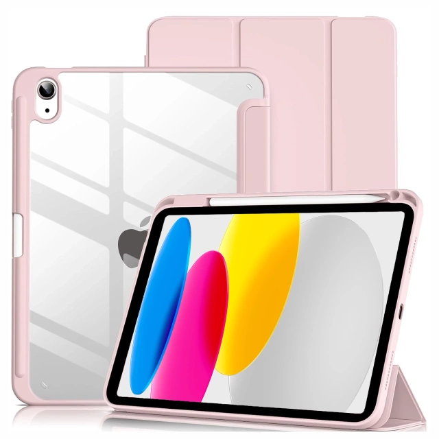 Etui Ochronne do Apple iPad 10.9" 10 Gen 2022 / iPad 11" A16 11 Gen 2025 Hybrydowe z Miejscem na Rysik, Składana Okładka z Funkcją Podstawki 2w1, Alogy HybridBook™ Case – Różowe