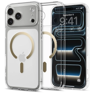 Etui do iPhone 17 Pro Spigen Ultra Hybrid Mag MagSafe Clear/Gold