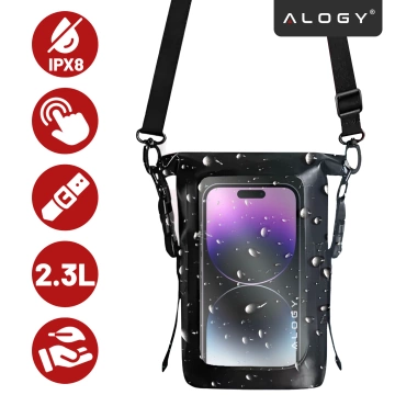 Pouch Vodotěsné pouzdro na telefon Velká taška Pouzdro Vodotěsné Alogy Vodotěsné černé