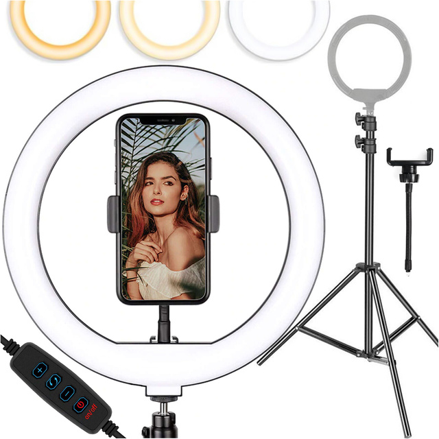 Fotokruhová lampa Alogy Ring A33 na líčenie na statív