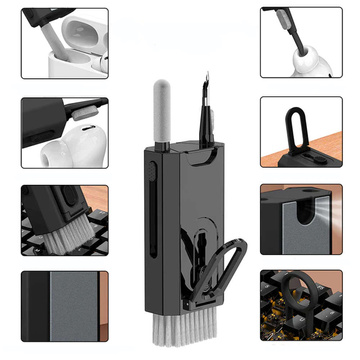 Multifunktionaler Reiniger Alogy Cleaner Set 8-in-1-Kopfhörer-Tastatur-Bildschirm-Reinigungsset für Telefone, Laptops, Computer Schwarz
