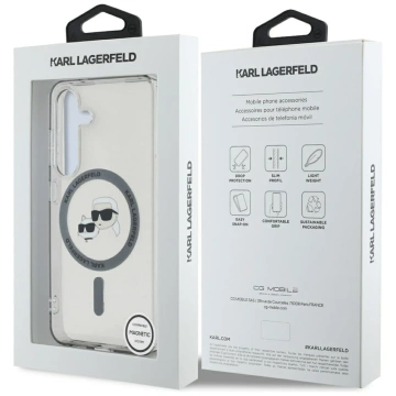 Etui Karl Lagerfeld Button Karl & Choupette MagSafe do Samsung Galaxy S25 Czarny
