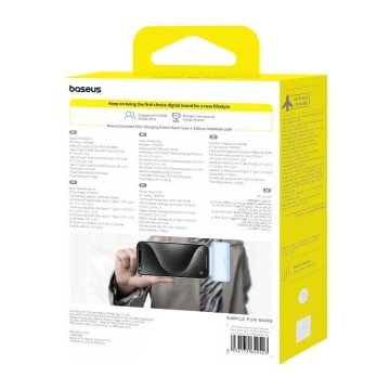 Baseus Compact Powerbank 5000mAh 20W USB-C Mini Fast Charging Blue