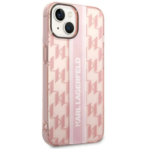 Protective phone case Karl Lagerfeld KLHCP14MHKLSPCP for Apple iPhone 14 Plus 6.7" hardcase pink/pink Mono Vertical Stripe