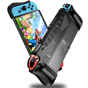 Pouzdro pro Nintendo Switch OLED pouzdro kryt pouzdra zesílený grip Alogy Black Glass