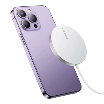 Магнітно-індукційний зарядний пристрій Baseus Simple Mini3 15W (срібний)