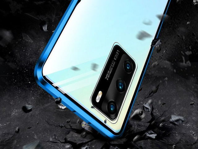 Double-sided Dr.Fit magnetic glass case for Huawei P40 Blue
