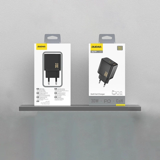 Зарядний пристрій Dudao A27P Black USB-C 30W GaN | Компактний та ефективний