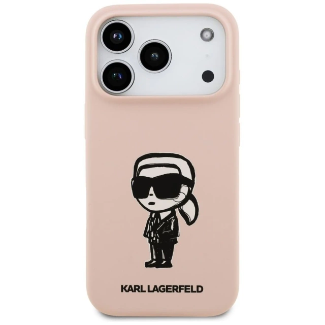 Etui Ochronne do iPhone 17 Pro Karl Lagerfeld Silicone KL Sketch MagSafe Różowy