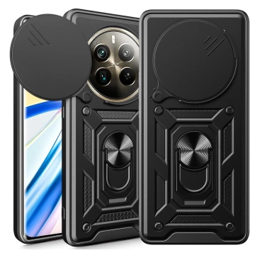 Чохол для Realme 12 Pro 5G / Realme 12 Pro Plus 5G Armored Slide Case Ring Housing Camera Protection Camshield Alogy Black