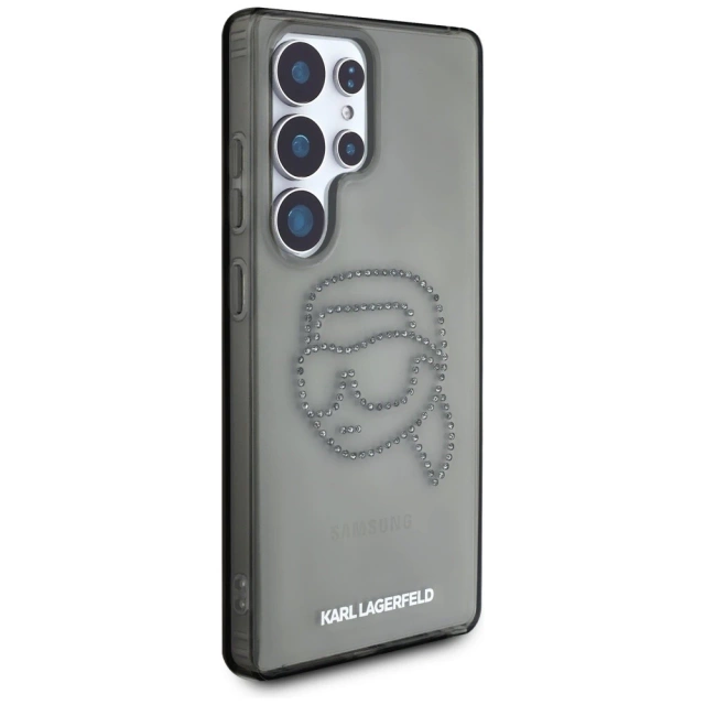 Etui Karl Lagerfeld Rhinestones Karl Head Logo do Samsung Galaxy S25 Ultra Czarny