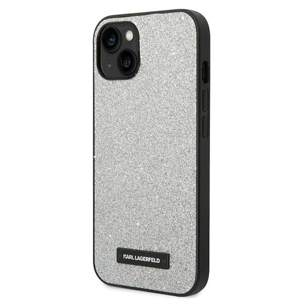 Ochranné puzdro na telefón Karl Lagerfeld KLHCP14MG2ELS pre Apple iPhone 14 Plus 6,7" pevné puzdro strieborné/strieborné Glitter Plaque Logo