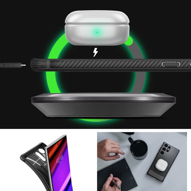 Spigen Rugged Armor Handyhülle Schutzhülle für Samsung Galaxy S23 Ultra Mattschwarz