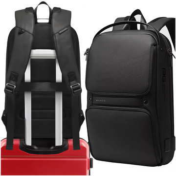 Bange Waterproof Backpack Laptop Bag 15.6" Travel Accessories 48x30x12.5 cm for Work School Plane Men's Women's USB and USB-C Black