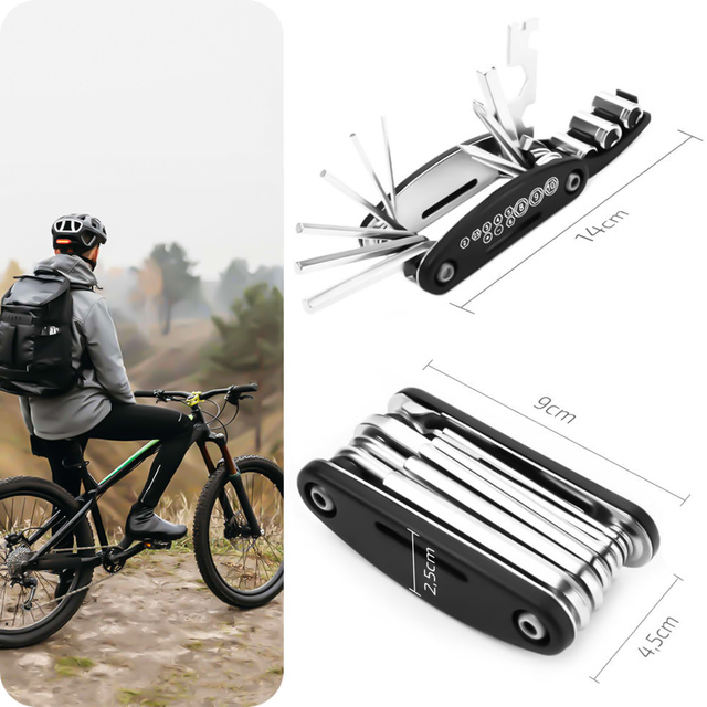 Case Bicycle Bag Phone Pouch 6.4 inch Handlebar Holder Bicycle 0.5L Black Tools Multitool Keys 16in1 Alogy