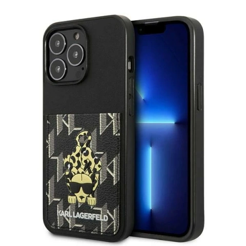 Etui Karl Lagerfeld KLHCP13LCANCNK pro iPhone 13 Pro / 13 6,1" pevný obal Karlimals Cardslot