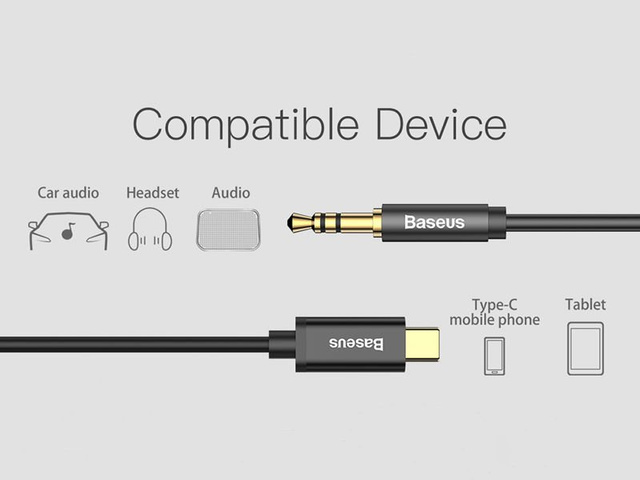 Baseus usb-c cable Type C Jack 3.5 Audio 120 cm M01 black