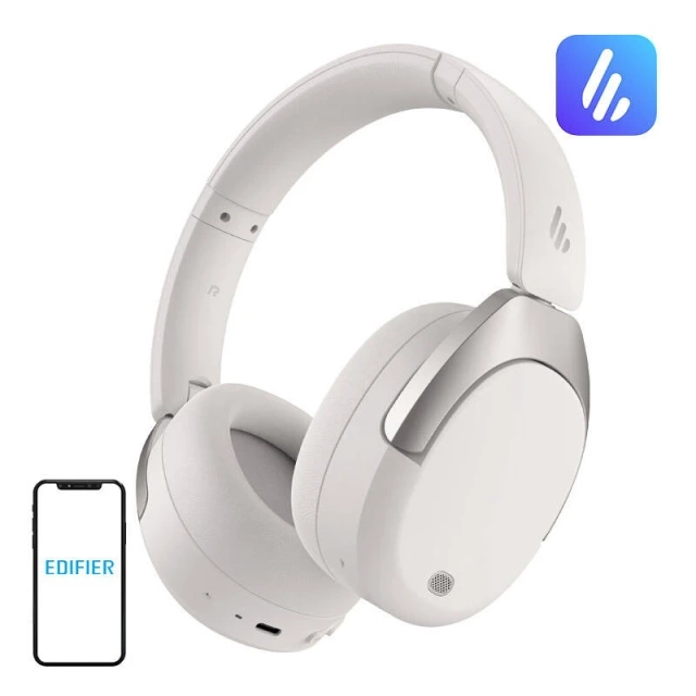 Edifier W830NB Wireless Headphones, ANC (White)