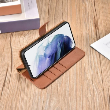 Шкіряний чохол iCarer Haitang Leather Wallet Case для Samsung Galaxy S22 (S22 Plus) Wallet Housing Cover Brown (AKSM05BN)
