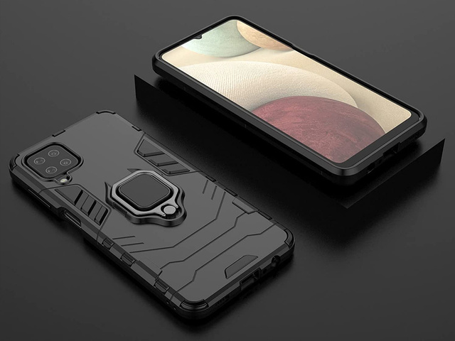 Alogy Stand Ring Armor case for Samsung Galaxy A12/ A12 5G black Glass