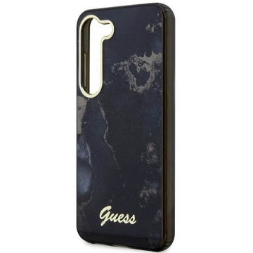 Etui Guess GUHCS23MHTMRSK для Samsung Galaxy S23 Plus S916 чорний/чорний твердий чохол Golden Marble Collection