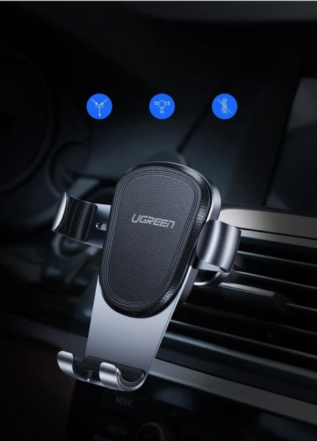 Uchwyt samochodowy UGREEN grawitacyjny na nawiew kratkę wentylacyjną szary (50564)
