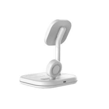Бездротовий індуктивний зарядний пристрій QI15W-A27 3IN1 Magnetic MagSafe Wireless Charger для iPhone/AirPods/Watch White