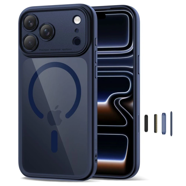 Etui Ochronne do iPhone 17 Pro Max Tech-Protect MagPeak MagSafe CC Deep Blue/Clear