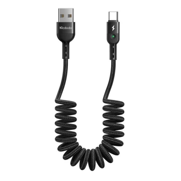 Spring cable USB to USB-C Mcdodo Omega CA-6420 1.8m (black)