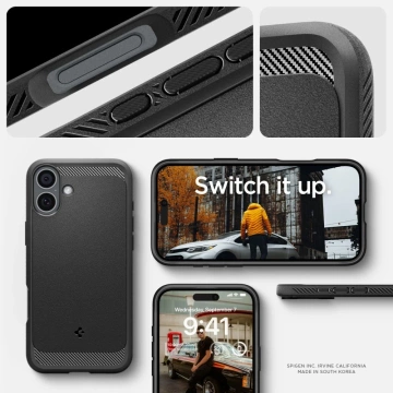 Etui Spigen Rugged Armor Mag Magsafe für Apple iPhone 16 Schwarz