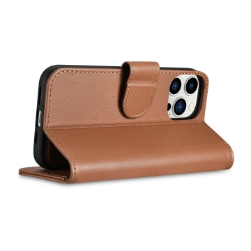 Чохол iCarer Wallet Case 2in1 Phone Case для iPhone 14 Pro Max, шкіряна фліп-чохол із захистом від RFID, коричневий