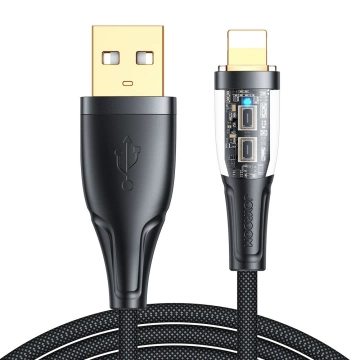 Rýchlonabíjací kábel Joyroom s inteligentným vypínačom USB-A - Lightning 2,4A 1,2 m čierny (S-UL012A3)